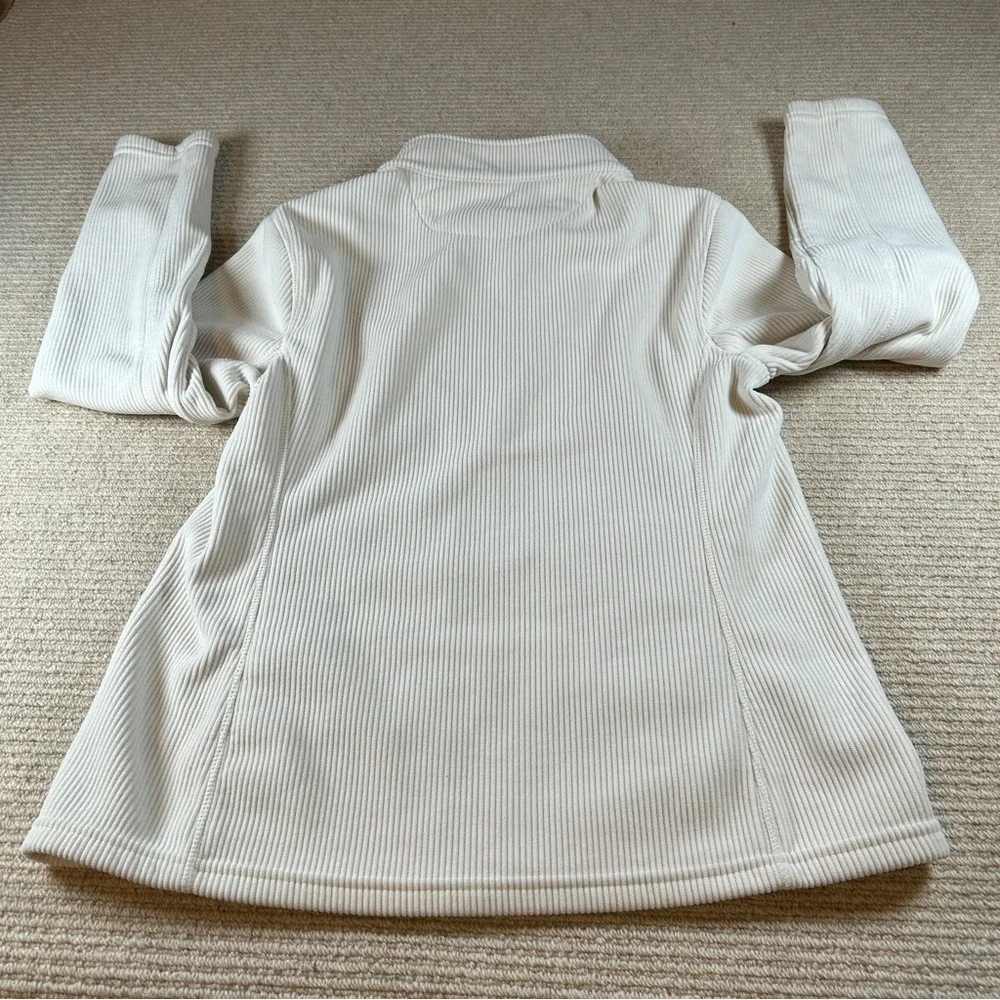 Andrew Marc Cream Ribbed‎ Jacket Women's Small Full Zip Quiet Luxury Minimalist